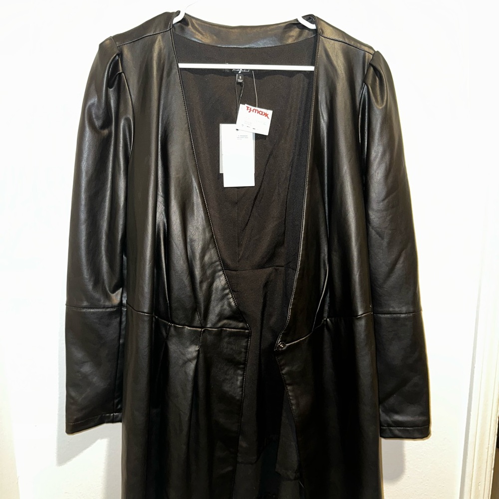 7 For all Mankind brand faux leather wrap/trench coat